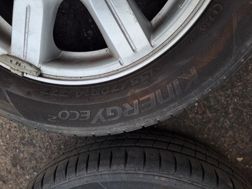 Chevrolet Spark M300 Alufelgen mit Reifen 155/70R14 Hankook Dot 1720 - Bild 3 von 4