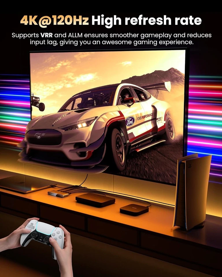 llano HDMI 2.1 Switch 4K@120Hz 8k HDMI Switcher with Audio Extractor(Optical & 3 - Image 4 of 4