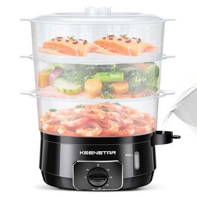 Electric Food Steamer for Cooking, 13.7QT Vegetable Steamer with 3 Tiers BPA-...