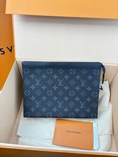 Louis Vuitton Pochette Voyage Black Monogram Canvas Clutch Pouch Bag