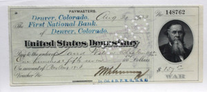 1903 US DEPOSITARY 1ST NB DENVER, CO LARGE BRIGHT XF+ VERY NICE CRISP PAID RARE