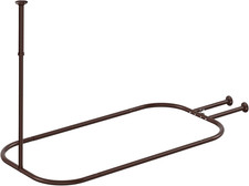 Shower Curtain Rod Hoop Square Shape Bathroom Heavy Duty No Rust Oval Shower Rod