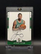 Jayson Tatum 2017-18 Panini Donruss Next Day Rookie Auto #3 On Card Celtics