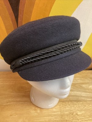Vintage Elbsegler Sailors Nautical Sea Captain Hat Blue German Sz