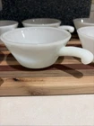 Vintage Anchor Hacking USA Fire King Milk Glass Bowl with Handle Set Of 6