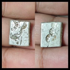 Magadh Silbermünze antike Punze Mark 400 v. Chr. Mauryan Dynastie Indien