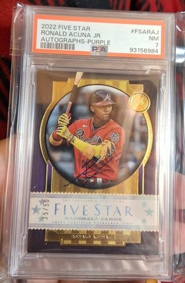 Ronal Acuna Jr. 2022 Topps 5 Star Auto Purple #/50 Psa 7 Was Sgc 9.5 10 Auto