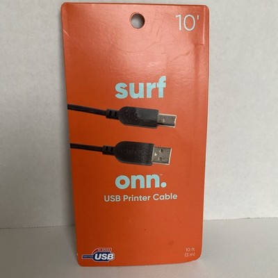 10 ft USB Printer Cable Connects Laptop Or Computer To Printer Brand New