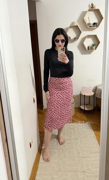 Women Marni Skirt Pink Silk 36