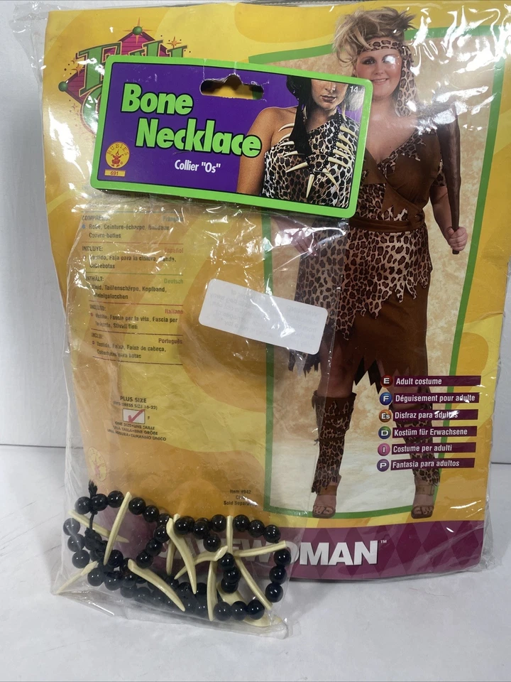 Disfraz Cavernueva Adulto Mujer NUEVO Talla Grande 16-22 Rubíes Halloween con Collar” Foto 2 de 4