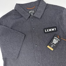 Roark Motorhead Shirt Mens Small Run Amok Bless Up Trail Button Black Lemmy NEW