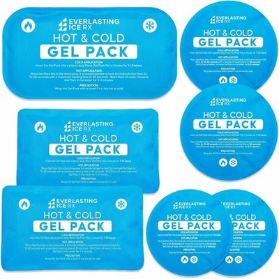 Reusable Gel Ice Packs for Injuries Hot and Cold Therapy 7 Pack Variety Set