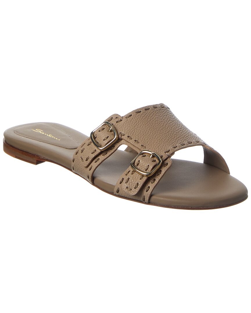 Santoni Leather Sandal Womens Brown 39 66390₽