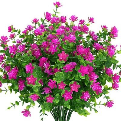 2-30PC Artificial Flowers Fake Outdoor UV Resistant Boxwood Plants Shrubs Decor