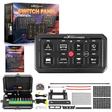 8 Gang Touch Switch Panel For Truck Boat ATV Universal RGB LED 12V-24V Aluminum