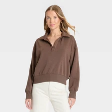 Women's Fleece Polo Sweatshirt - Universal Thread
