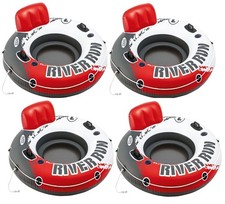 Intex Red Fire Edition River Run 1 Inflatable Floating Lake Tube 53inch 4Pack