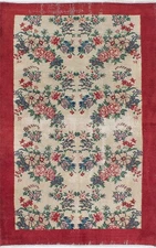 Vintage Oriental Hand-Knotted Carpet 4'1" x 6'7" Traditional Wool Area Rug