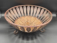 Large Metal And Wicker Footed Basket