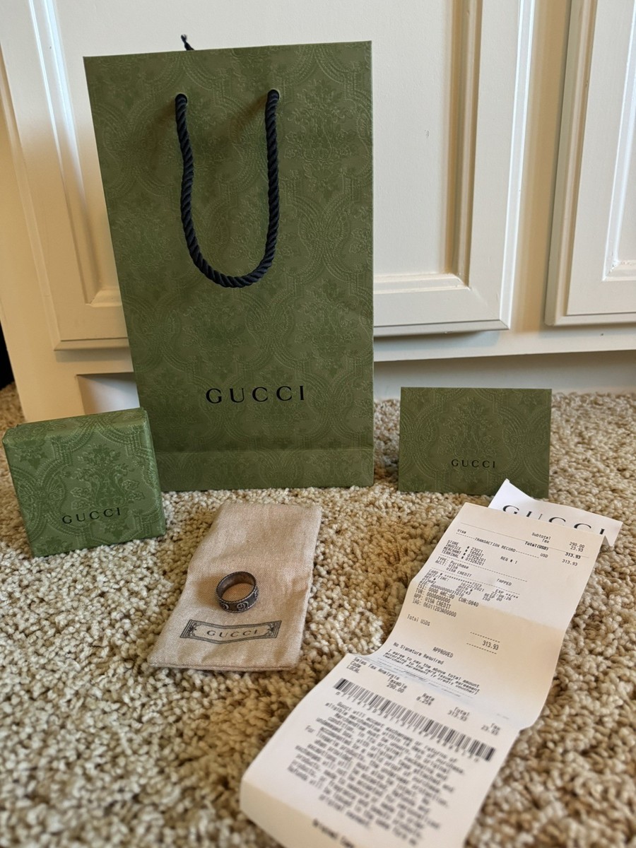 Gucci GG Marmont Ring 627729 Silver SV925 Unisex w/ Box, Bag