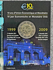 Belgium Belgique 2 Euro Commemorative Coin 2009 10 Years of Monetary Union EMU Coincard
