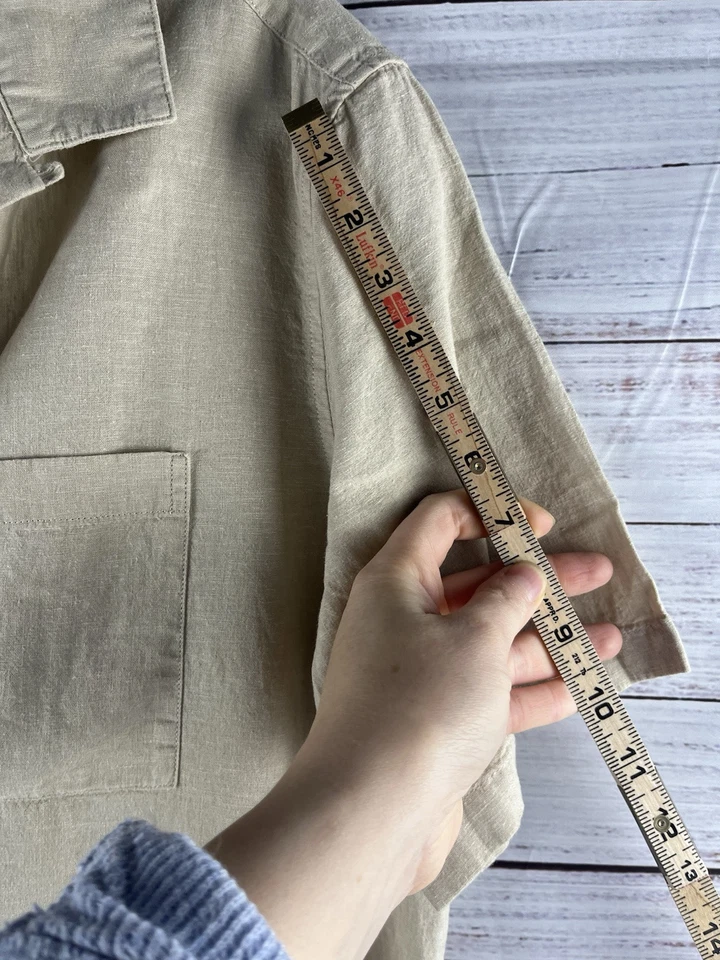 Gap Shirt Men’s M Short Sleeve Standard Fit Tan Button Up NWT Made With Linen - Image 4 of 4