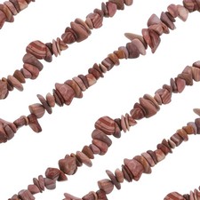32 Inches 5-8mm Natural Wood Grain Stone Gemstone Strand Chips Red Brown
