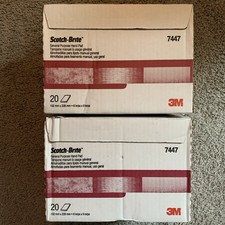 3M 7447 7447B Scotch-Brite Maroon Hand Pads 6 in x 9 in, 40/Pads, 2 Boxes