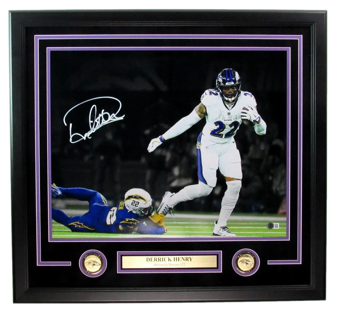 Maillot De Football Dédicacé Derrick Henry - Baltimore Ravens - Certifié Beckett (BAS)