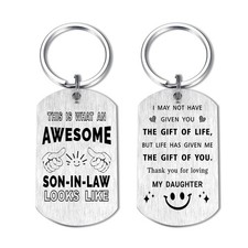 Fathers Day for Son In Law Gifts from Mother Father, Personalized Son-in-Law