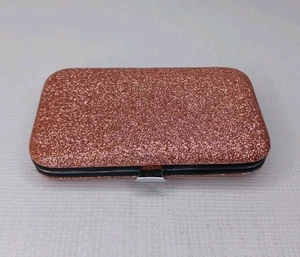 Manicure Kit Set In Pink Glitter Case Stainless Steel Nail Clippers Files