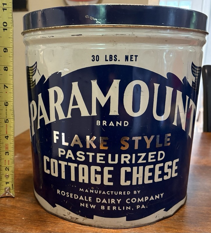 Paramount Brand Flake Style Cottage Cheese 30Lb Tin Rosedale Dairy New Berlin PA