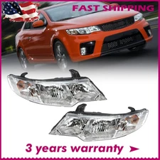 For 2010-2013 Forte Koup Chrome Housing Crystal Lens Headlight Replacement
