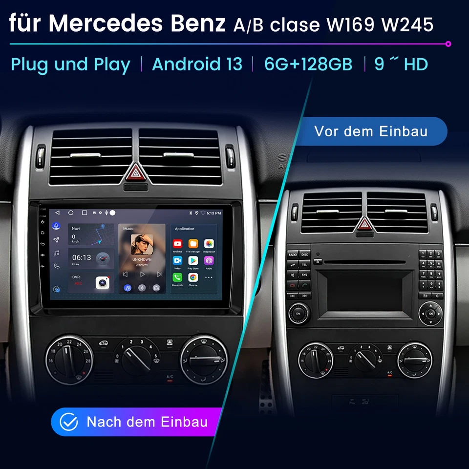 DAB+ 6+128GB CarPlay Autoradio Für Mercedes Benz W447 W639 W169 W245 Android GPS - Bild 3 von 4