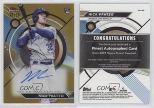 2023 Topps Finest Gold Refractor /50 Nick Pratto #FA-NP Rookie Auto RC