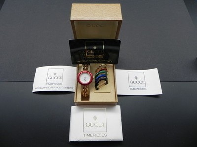 Gucci Damenuhr Change Bezel mit 6 Lünetten in Gucci Box und Papiere