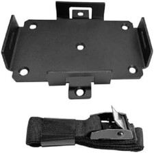 Small Car Battery Tray with Adjustable Hold-Down Strap, Battery Mount Fit Black