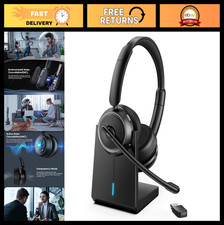 Wireless Noise Cancelling Headset with Microphone, Bluetooth 5.4, ANC ENC, USB