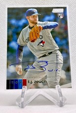 2020 Topps Stadium Club T.J. Zeuch On-Card Rookie Auto #ATZ - Blue Jays