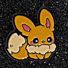 Adorable Chibi Eevee Pok mon Enamel Pin Kawaii Collector s Must-Have