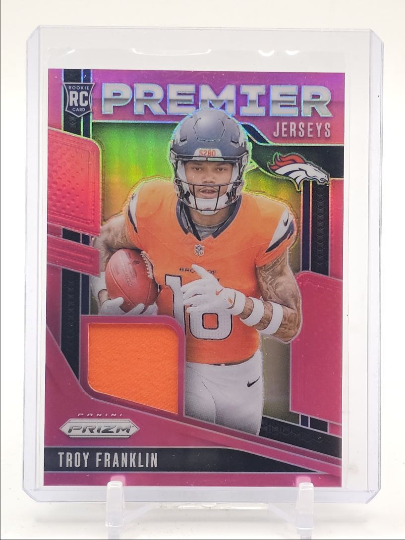 TROY FRANKLIN 2024 PANINI PRIZM PREMIER JERSEYS ROOKIE PATCH PINK RC Q5597