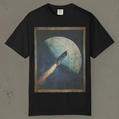 MOON Spacecraft T-Shirt, Vintage Sci-fi Rocket Celestial Shirt, Lunar Space Tee