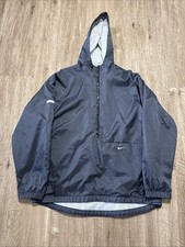 Vintage Nike Track Jacket Men's Navy Windbreaker 1/2 Zip Y2K Silver Tag Measured