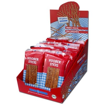 (8,23 /1kg) Huober Bio-Sticks, Salzstangen, Laugengebäck, 30 Beutel je 40g
