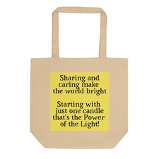 Sharing Is Caring Power of Light NDE Organic Cotton Tote Bag