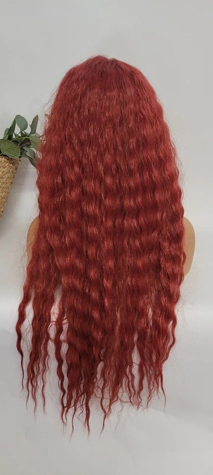 PELUCA DE ENCAJE FRONTAL EXTRA LARGA BODY WAVE CEREZA COSPLAY DIARIO-SEPIA SINTÉTICA EC9235 Foto 3 de 4