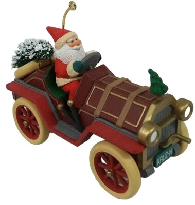 Hallmark Santa s Roadster Here Comes Santa Christmas Tree Ornament VTG 90s 