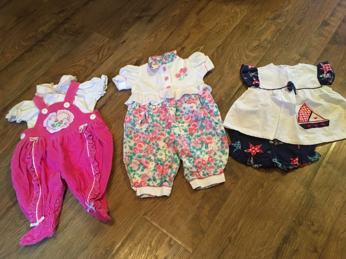 Vintage 1990s Baby Girl Size 3 6 Months Clothes Lot of 10 Pcs. EC Gymboree