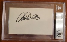 Arthur Ashe Signed 3x5 Index Card Beckett Encapsulated Tennis 