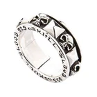 SKULL BLOOD SOLID 925 STERLING SILVER MENS SPINNER SPINNING RING BIKER GOTHIC